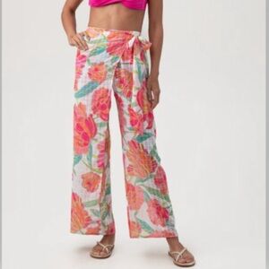 Trina Turk Standard Poppy Beach Pants Cover-Up Multi Floral
